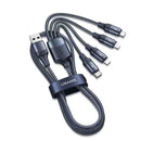 USAMS SJ516USB01 4 az 1 ben 120cm-es textil borítású töltőkábel 3A , 1375898