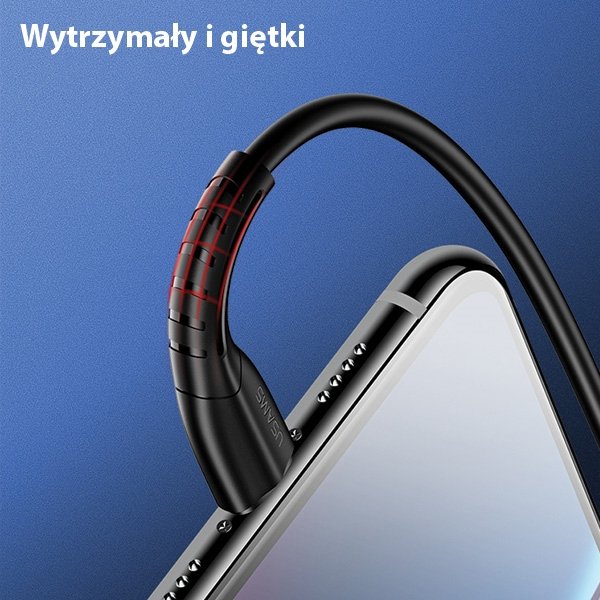 USAMS SJ365USB02 100cm -es usb-micro usb töltőkábel flexibilis fejjel , 1375894