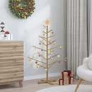 vidaXL Fából készült Karácsonyfa állvánnyal Barna 125 cm Tömör fenyőfa