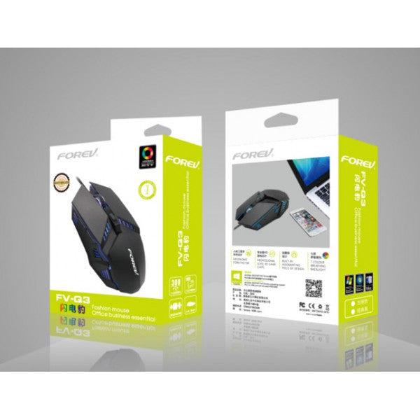 FOREV FV-Q3 rgb led-es optikai gamer egér 1600 DPI