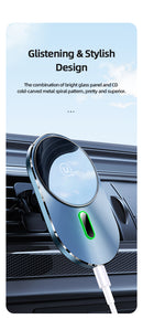 USAMS CD170DZ01 szellőzőrácsra helyezhető autós tartó és Qi töltő mágneses rögzítéssel 1380747