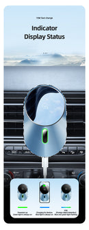 USAMS CD170DZ01 szellőzőrácsra helyezhető autós tartó és Qi töltő mágneses rögzítéssel 1380747