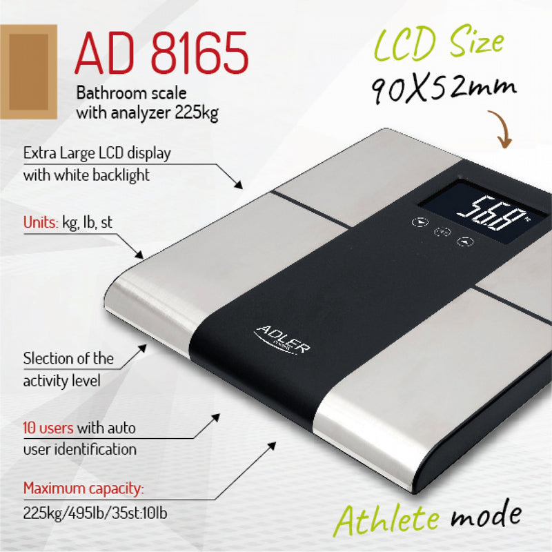 Adler AD8165 diagnosztikai mérleg 225KG
