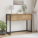 vidaXL Végasztal fiókkal Művészi tölgy 100 x 36 x 75 cm Faanyag