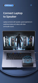 Usams SJ555YP01 2 az 1 ben jack kábel Type-c csatlakozóval 1399496