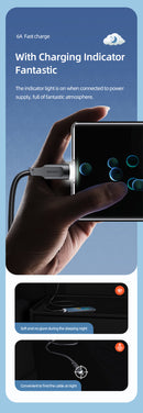 USAMS SJ568USB02 Usb-c gyorstöltő kábel 6A, 120cm 1427039