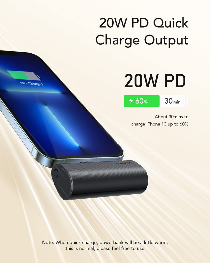 VEGER V0556P 5000MAH POWER BANK BEÉPÍTETT USB LIGHTNING CSATLAKOZÓVAL APPLE TERMÉKEKHEZ, 1X 20W / PD3.0 ,1405103