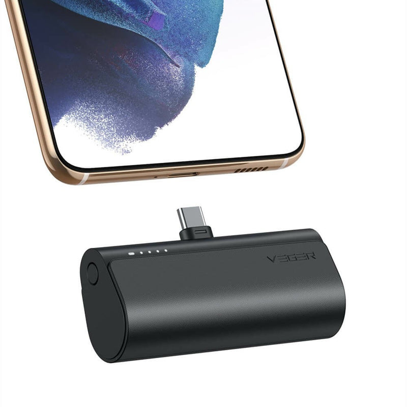 VEGER V0556 5000MAH POWER BANK BEÉPÍTETT USB TYPE-C CSATLAKOZÓVAL, 1X 20W / PD3.0 TÖLTÉSSEL,1405102
