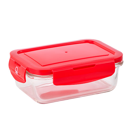 Benetton BE-0701-MT 3 részes boroszilikát üveg ételtároló dobozok fedővel, 300, 570, 1180 ml