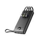 VEGER VP2047 Power bank, fekete, 20.000mAh, 5V-2A, beépített micro usb, type-c és lightning kábellel, 1405107