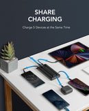 VEGER VP2047 Power bank, fekete, 20.000mAh, 5V-2A, beépített micro usb, type-c és lightning kábellel, 1405107