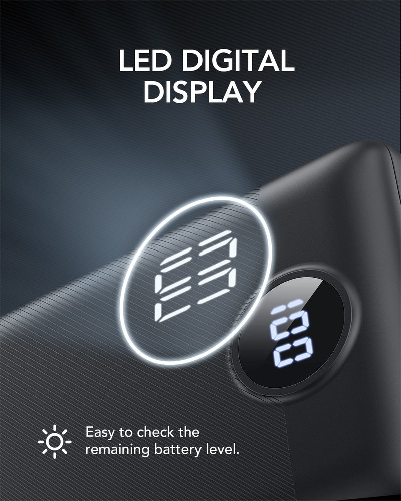 VEGER VP2047 Power bank, fekete, 20.000mAh, 5V-2A, beépített micro usb, type-c és lightning kábellel, 1405107