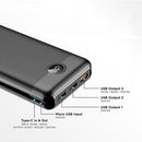 VEGER VP3008PD Power bank, fekete, 30.000mAh, PD 18W, QC 18W, 3 usb és 1 usb-c kimenet, 1405104