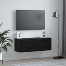 vidaXL Fali szekrény Fekete tölgy 100 x 36,5 x 35 cm Faanyag