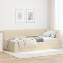 vidaXL Sarokágy keret fejtámlával Krém 80 x 200 cm szövet