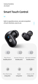 USAMS BHUBH02 mini bluetooth fülhallgató töltőtokkal, érintőgombos vezérléssel, BT.5.1