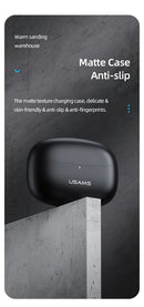 USAMS BHUBH02 mini bluetooth fülhallgató töltőtokkal, érintőgombos vezérléssel, BT.5.1