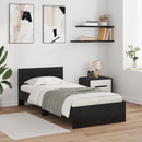 vidaXL Ágykeret LED -es lámpákkal Fekete tölgy 100 x 200 cm Faanyag