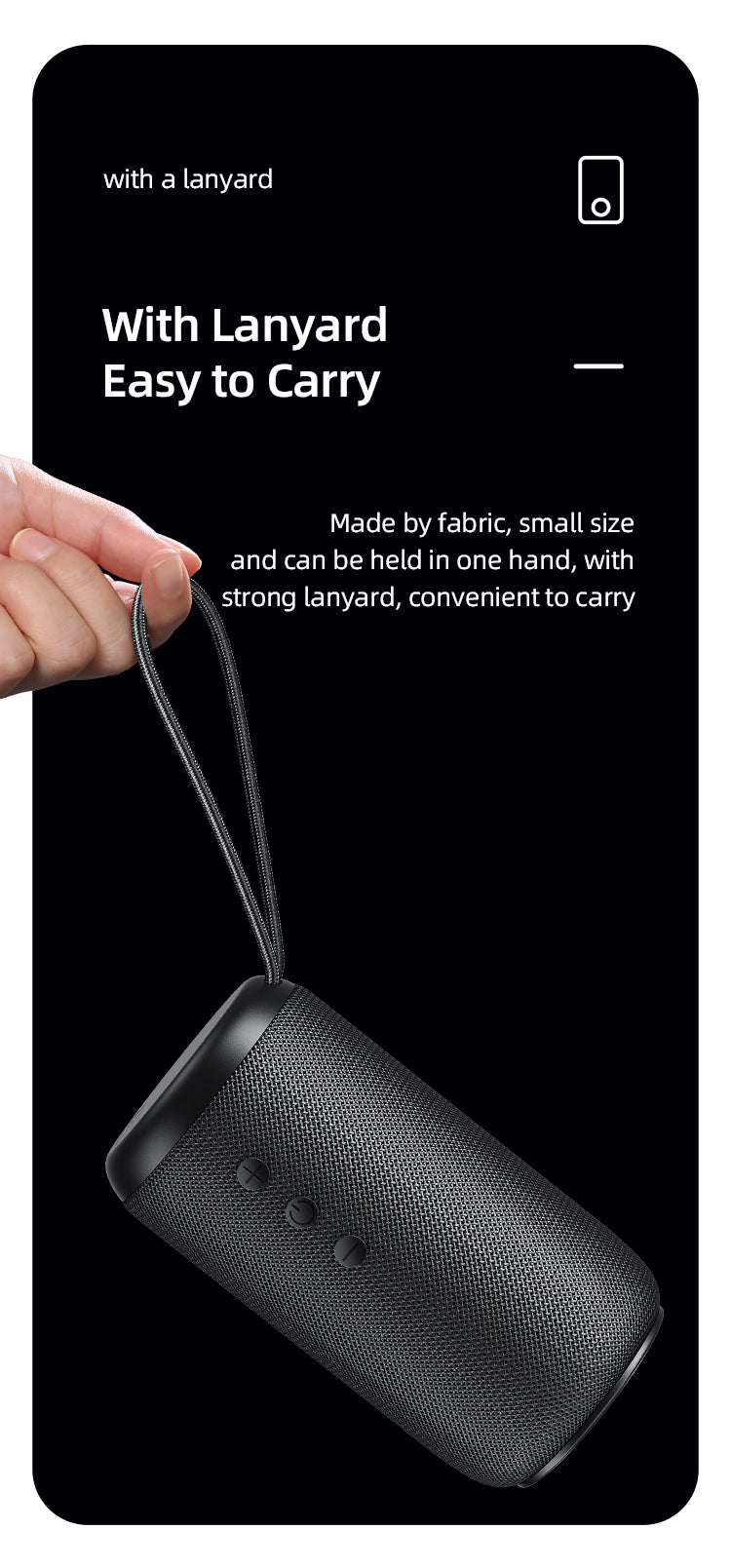 USAMS YC011YX01 Vízálló bluetooth hangszóró 360 fokos sztereo hangzással, 10W  BT.5.0