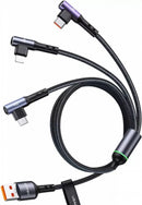 USAMS SJ561USB01 3 az 1-ben gyorstöltő és adat kábel Micro USB, Lightning, Type-C, 66W