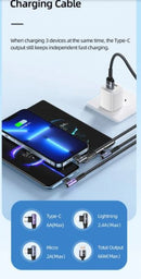USAMS SJ561USB01 3 az 1-ben gyorstöltő és adat kábel Micro USB, Lightning, Type-C, 66W