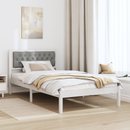 vidaXL Ágykeret fejtámlával Világosszürke 100 x 200 cm Tömör fenyőfa