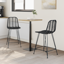 vidaXL Bárszék 2 pcs 44,5 x 54,5 x 97,5 cm Rattan és Vas