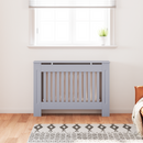 vidaXL Radiátor fedezék 2 pcs Szürke 112 x 19 x 81,5cm Faanyag