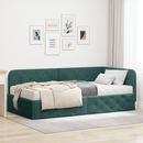 vidaXL Sarokágy keret Sötétzöld 90 x 200 cm Bársony