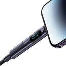 USAMS SJ681LN01 lightning to usb-c PD gyorstöltő adatper 30W, LCD kijelző