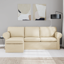 vidaXL Kanapé Krém 215 x 138 x 80 cm szövet
