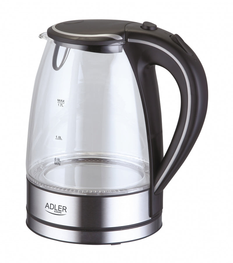 ADLER AD1225 Elektromos Vízforraló, 1,7L, 2000W, Inox