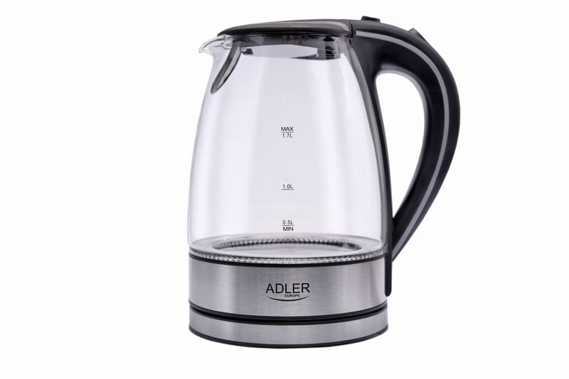 ADLER AD1225 Elektromos Vízforraló, 1,7L, 2000W, Inox