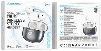 Borofone BW30 Cheerful TWS Bluetooth fülhallgató BT5.3, LCD kijelző