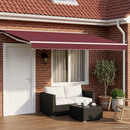 vidaXL Elektromos Kihúzható Napernyő Burgundi 4,5 × 3 m