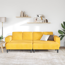 vidaXL Kanapé Világos sárga 250 x 188 x 76 cm Bársonyos szövet