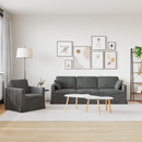 vidaXL Kanapé Szett 2 pcs Sötétszürke 228 x 78 x 80 cm Bársony