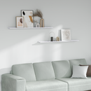 vidaXL Falpolc polcokkal 2 pcs Fehér márvány 115 x 9 x 3 cm Faanyag