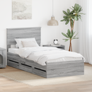 vidaXL Ágykeret fiókkal tárolóval Szürke Sonoma 75 x 190 cm Mérnöki Fa