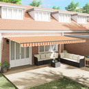 vidaXL Behúzható napellenző Sárga és narancs 600 × 350 cm