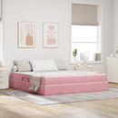 vidaXL Ágy tárolóval és matraccal Rózsaszín 160 x 200 cm Bársony
