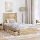 vidaXL Tárolós Ágy fejtámlával Sonoma tölgy 75 x 190 cm Faanyag