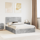 vidaXL Tárolós Ágy fejtámlával Beton Szürke 150 x 200 cm Faanyag