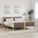 vidaXL Ágykeret fejtámlával Barna és taupe 180 x 200 cm Tömör fenyőfa