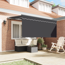 vidaXL Behúzható napellenző Csíkos Antracit 300 x 200 cm szövet