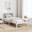 vidaXL Ágykeret Fehér és világosszürke 75 x 190 cm Tömör fenyőfa