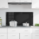 vidaXL Konyhai hátfal Fekete 100 x 50 cm edzett üveg