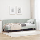 vidaXL Sarokágy keret fejtámlával Világosszürke 80 cm x 200 cm Bársony