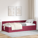 vidaXL Sarokágy keret fejtámlával Bordó 90 cm x 190 cm Bársony