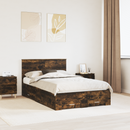 vidaXL Ágykeret fiókkal tárolóval Füstös Tölgy 120 x 190 cm Szerelt Fa